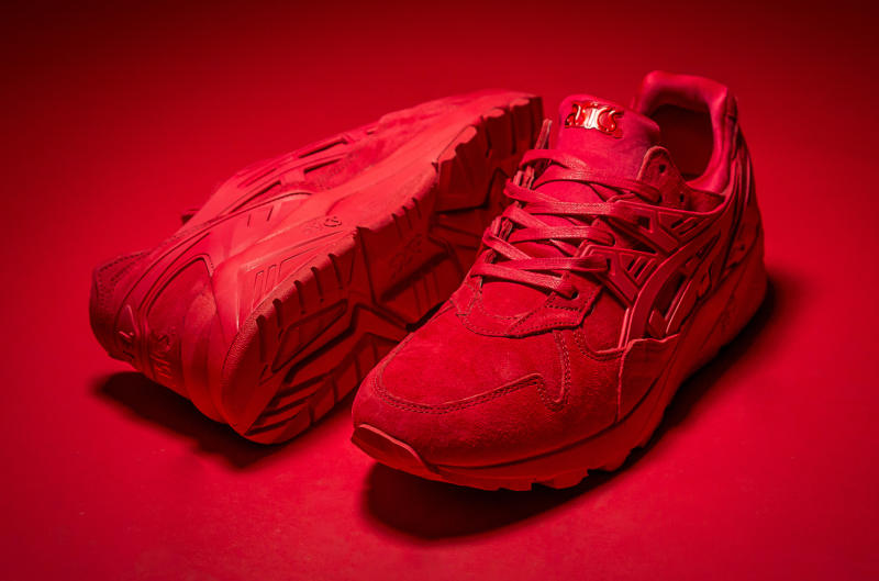 all red asics shoes